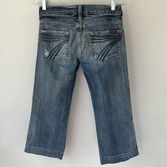 7 For All Mankind Dojo Jeans Size 24 Womens Denim Bermuda Shorts 7FAMK Cotton - Picture 9 of 12